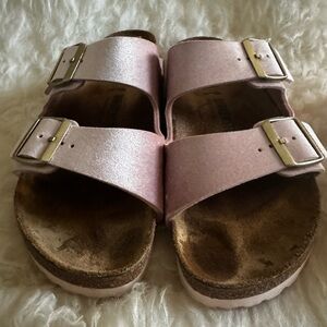 Birkenstock Ladies Pink Velvet Sandals-9 -9.5